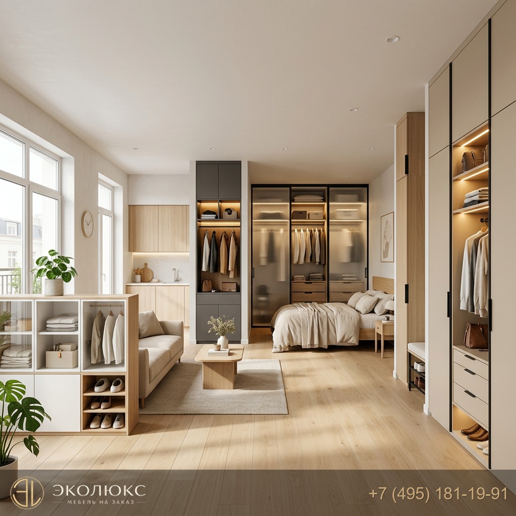 Гардеробная в квартире 30–45 м²: 5 реальных вариантов, где её разместить