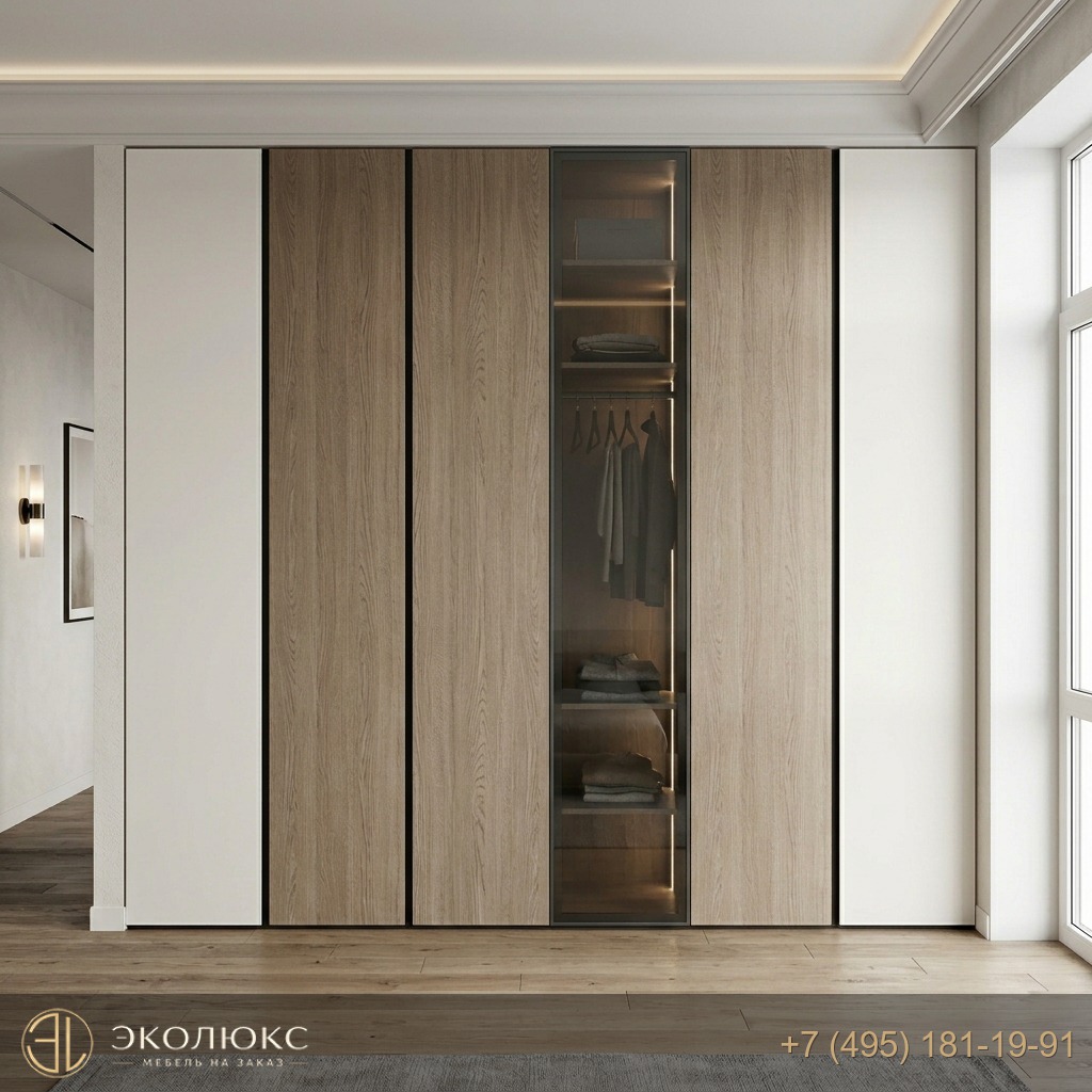 Шкаф-купе Дуб Орлеанский коричневый (арт. H1379 ST36), Egger на заказ