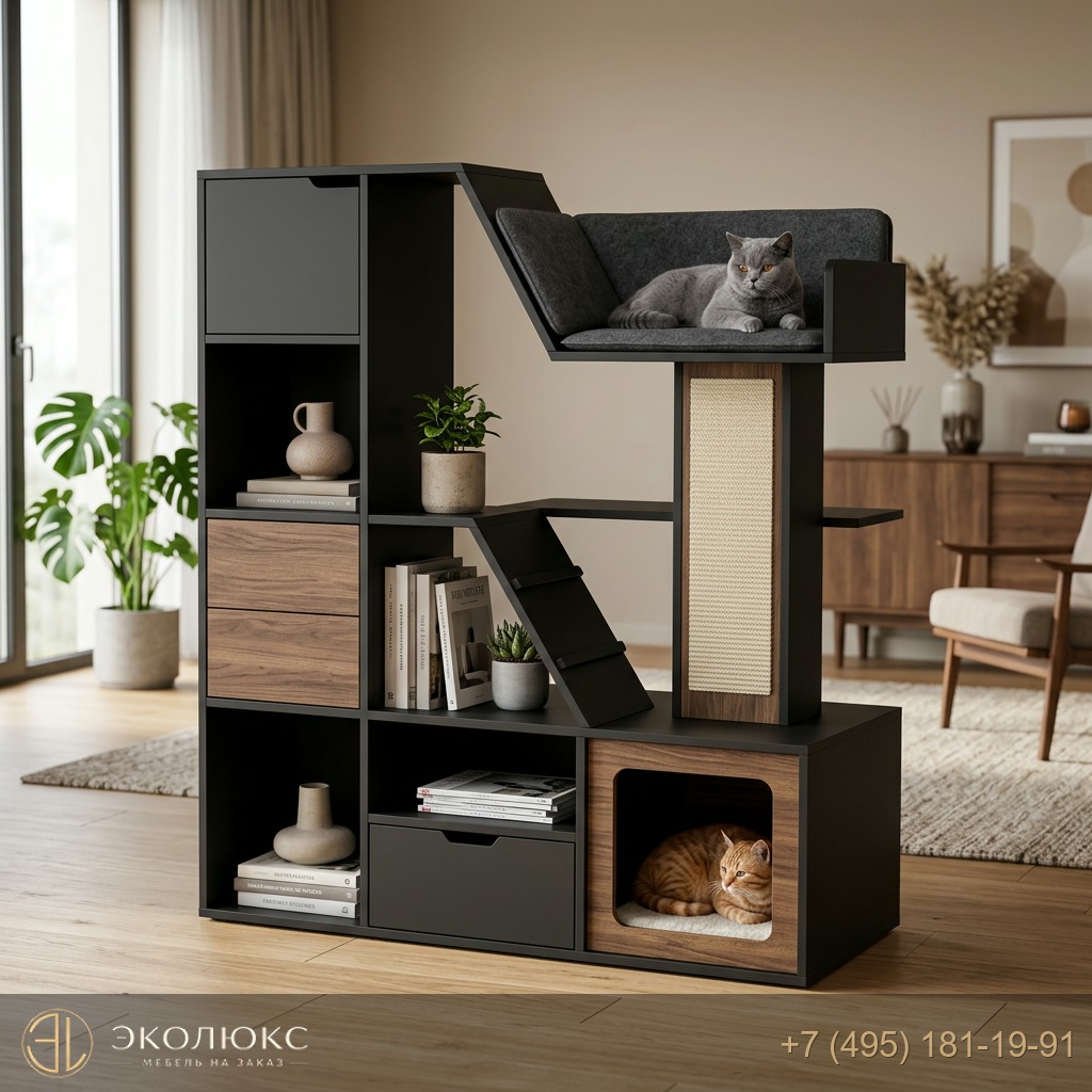Многофункциональный стеллаж для кошек и хранения